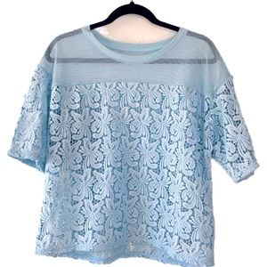 LOFT lace and mesh top